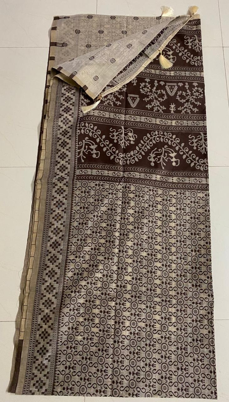 Linen saree