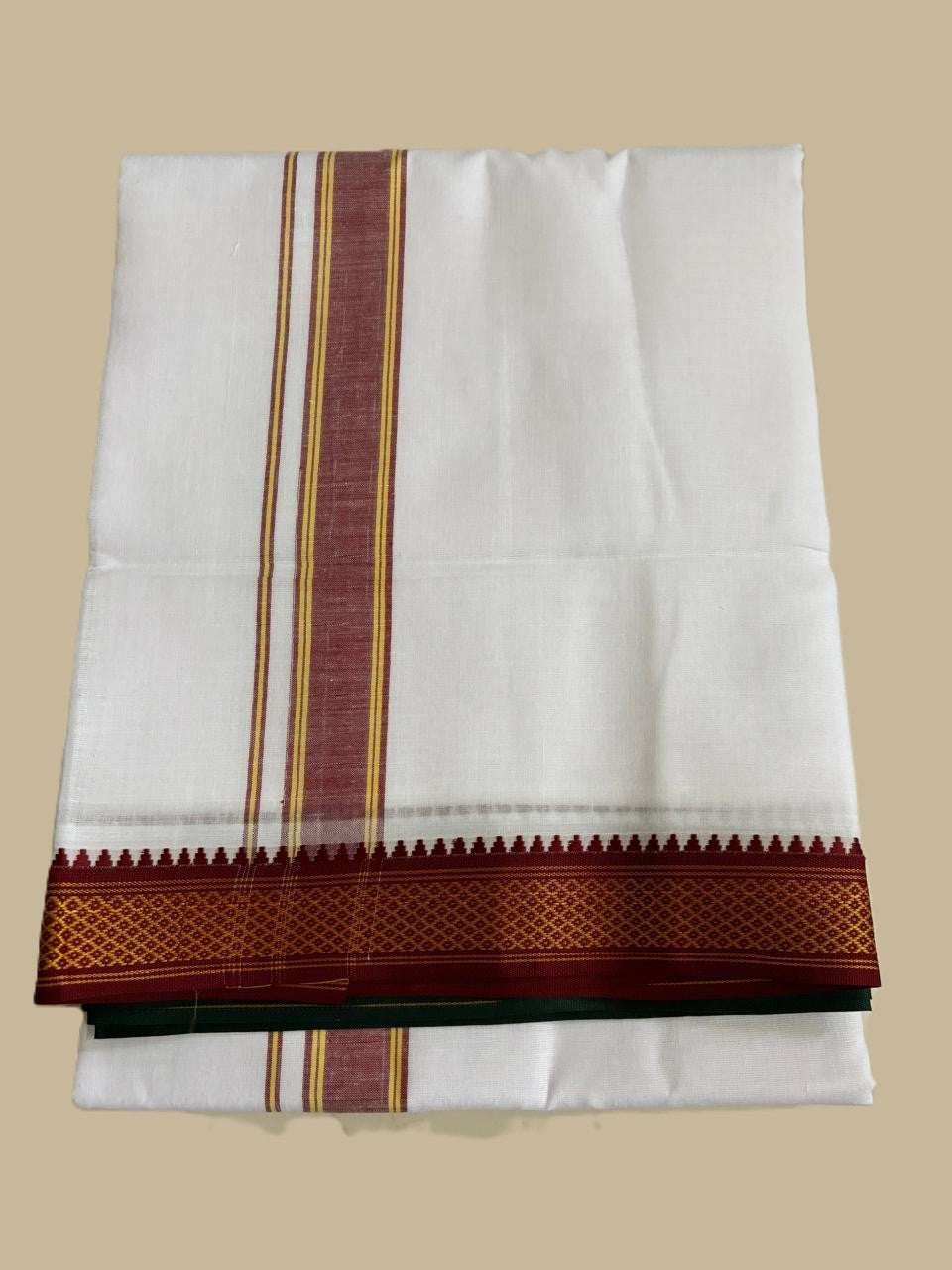 Cotton Dhoti/Mayilkan- 8 yards( 8 muzham)