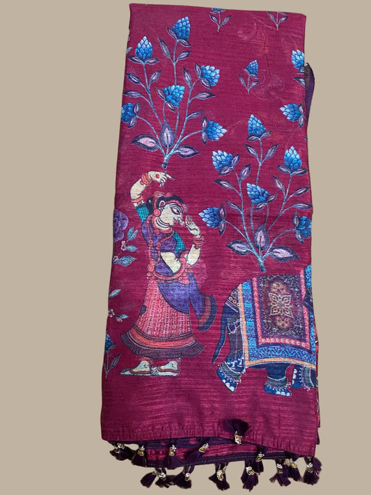 Jute cotton saree