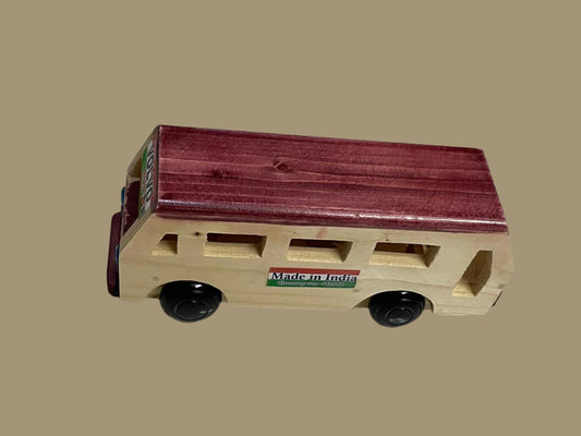 Wooden toy bus